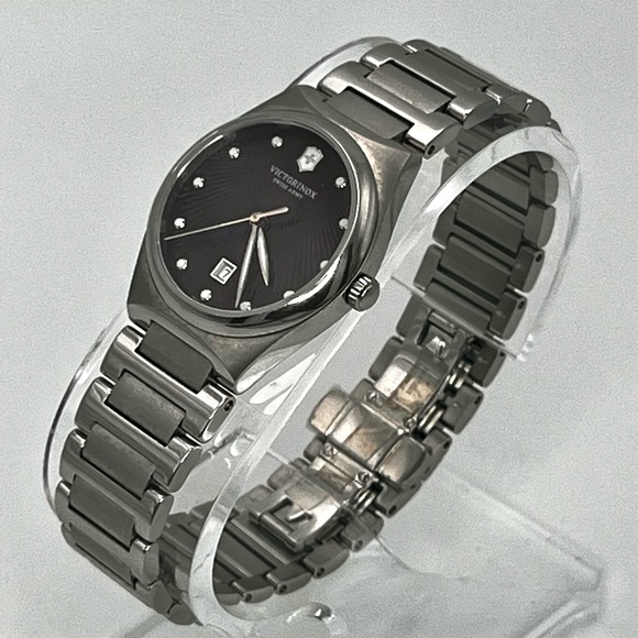 Victorinox Swiss Army Victoria Brown dial Stainless Steel Ladies Watch Working - Picture 4 of 10